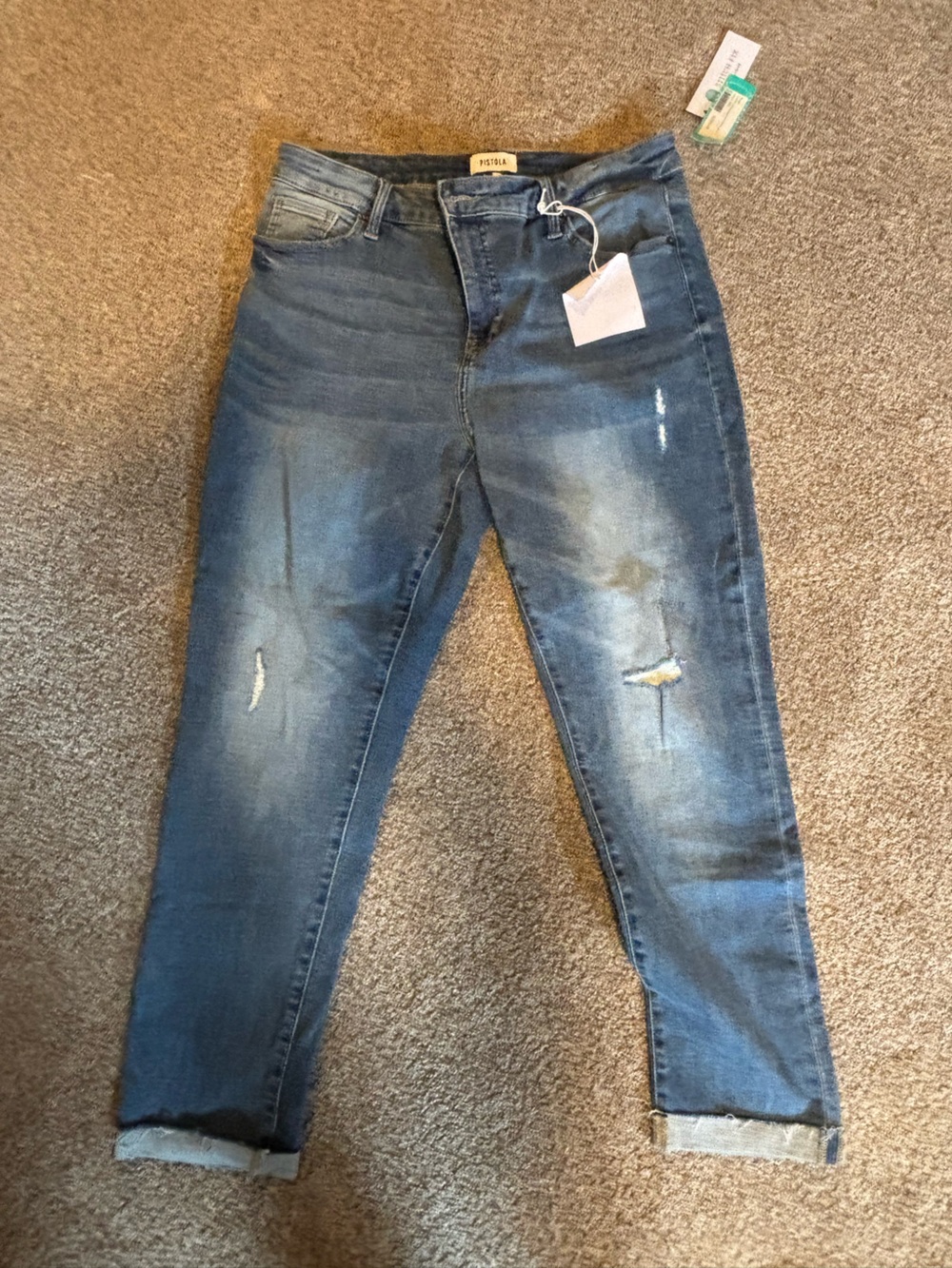 pistola Skinny Distressed Blue Wash Jeans
